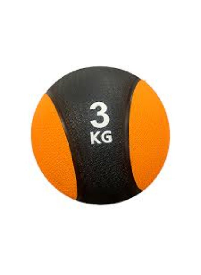 Rubber Medicine Ball - Multi Color 3 kg, Ball for Rehabilitation and Fitness - Image 1